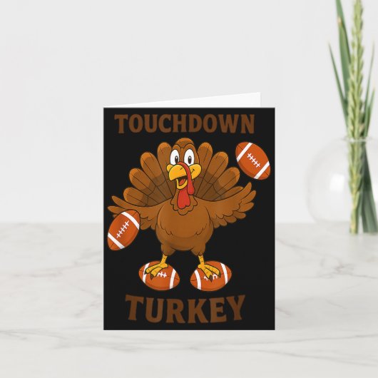 Funny Thanksgiving Football Touchdown Turkey  Kaart (Voorkant)