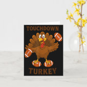 Funny Thanksgiving Football Touchdown Turkey  Kaart (Gele Bloem)