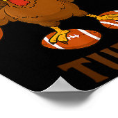 Funny Thanksgiving Football Touchdown Turkey  Poster (Hoek)