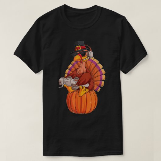 Funny Thanksgiving Gamer Turkey Design T-shirt (Design voorkant)