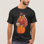 Funny Thanksgiving Gamer Turkey Design T-shirt (Voorkant)