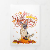 Funny Thanksgiving geeft Duits Shepherd Dog Drieluik Aankondiging (Cover)