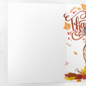 Funny Thanksgiving geeft Duits Shepherd Dog Drieluik Aankondiging (Binnenzijde eerst)