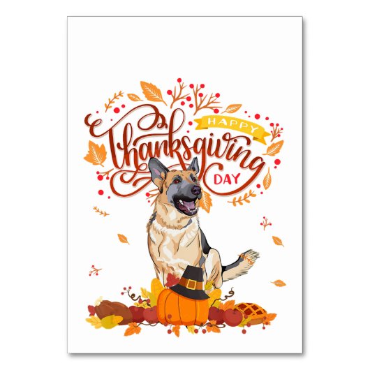 Funny Thanksgiving geeft Duits Shepherd Dog Kaart (Achterkant)