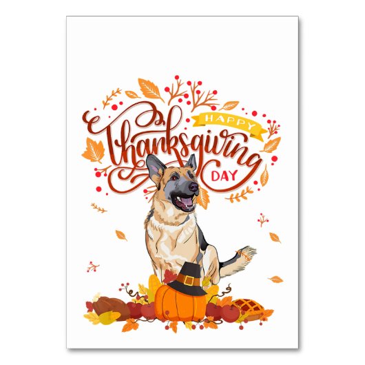 Funny Thanksgiving geeft Duits Shepherd Dog Kaart (Voorkant)