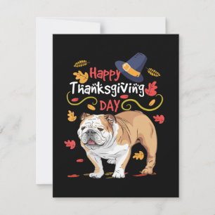 Funny Thanksgiving Gifts for English Bulldog Bedankkaart
