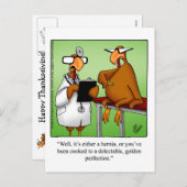 Funny Thanksgiving "Golden Perfection" Briefkaart (Voorkant / Achterkant)