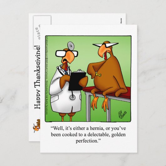 Funny Thanksgiving "Golden Perfection" Briefkaart (Voorkant / Achterkant)