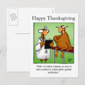 Funny Thanksgiving "Golden Perfection" Briefkaart (Voorkant / Achterkant)