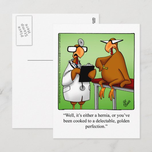 Funny Thanksgiving "Golden Perfection" Briefkaart (Voorkant / Achterkant)