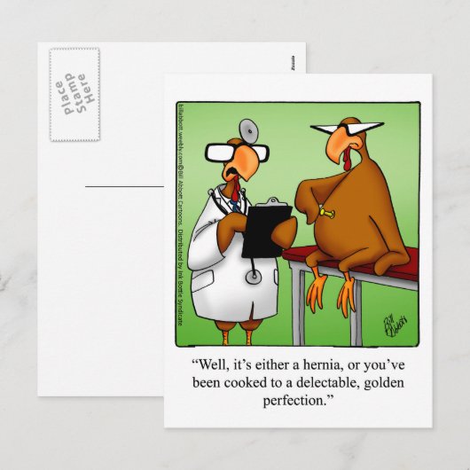 Funny Thanksgiving "Golden Perfection" Briefkaart (Voorkant / Achterkant)