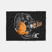 Funny Thanksgiving Gorilla Holding Turkey Lgrim Ha Fleece Deken (Voorkant (Horizontaal))