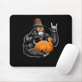 Funny Thanksgiving Gorilla Holding Turkey Lgrim Ha Muismat (Met muis)