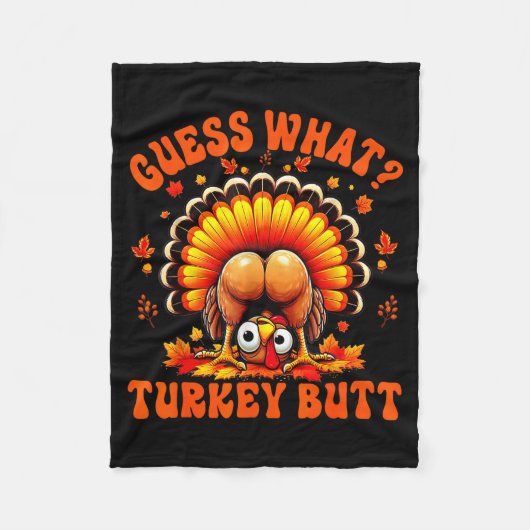 Funny Thanksgiving Guess What Turkey Butt Couples  Fleece Deken (Voorkant)