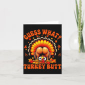 Funny Thanksgiving Guess What Turkey Butt Couples  Kaart (Voorkant)