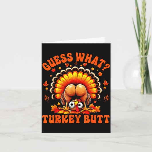 Funny Thanksgiving Guess What Turkey Butt Couples  Kaart (Voorkant)