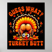 Funny Thanksgiving Guess What Turkey Butt Couples  Poster (Voorkant)