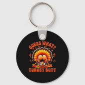 Funny Thanksgiving Guess What Turkey Butt Couples  Sleutelhanger (Voorkant)