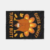 Funny Thanksgiving Guess What Turkey Butt  Fleece Deken (Voorkant (Horizontaal))