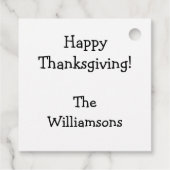 Funny Thanksgiving Holiday Gift Labels (Achterkant)
