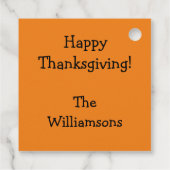 Funny Thanksgiving Holiday Gift Labels (Achterkant)