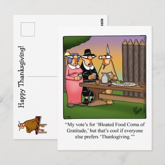 Funny Thanksgiving Humor Briefkaart (Voorkant / Achterkant)