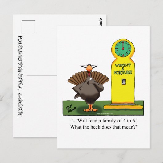 Funny Thanksgiving Humor Briefkaart (Voorkant / Achterkant)