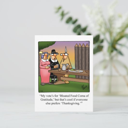 Funny Thanksgiving Humor Briefkaart (Staand voorkant)
