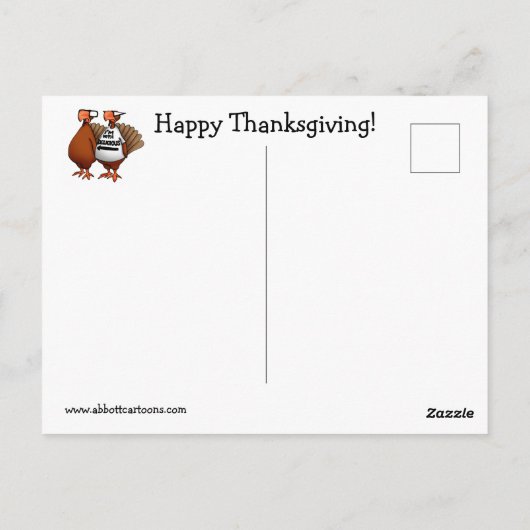 Funny Thanksgiving Humor Briefkaart (Achterkant)