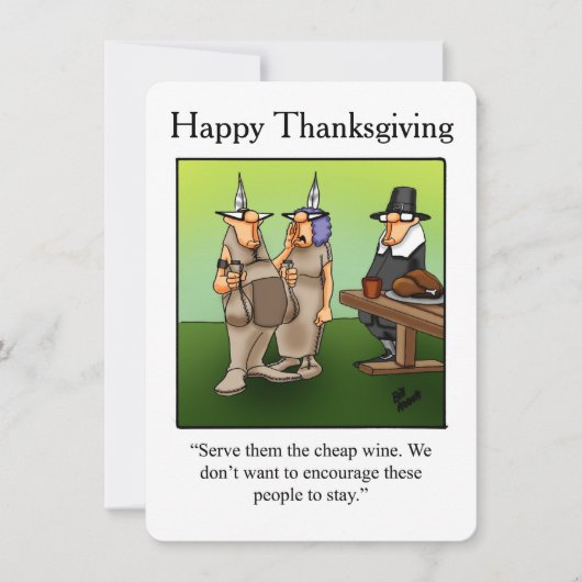 Funny Thanksgiving Humor "Cheap Wine" Uitnodiginge Kaart (Voorkant)
