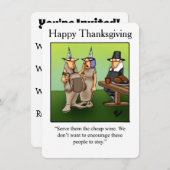 Funny Thanksgiving Humor "Cheap Wine" Uitnodiginge Kaart (Voorkant / Achterkant)