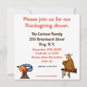 Funny Thanksgiving Humor Dinner Invitations Kaart (Achterkant)