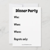 Funny Thanksgiving Humor Dinner Invitations Kaart (Achterkant)