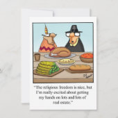 Funny Thanksgiving Humor Dinner Invitations Kaart (Voorkant)