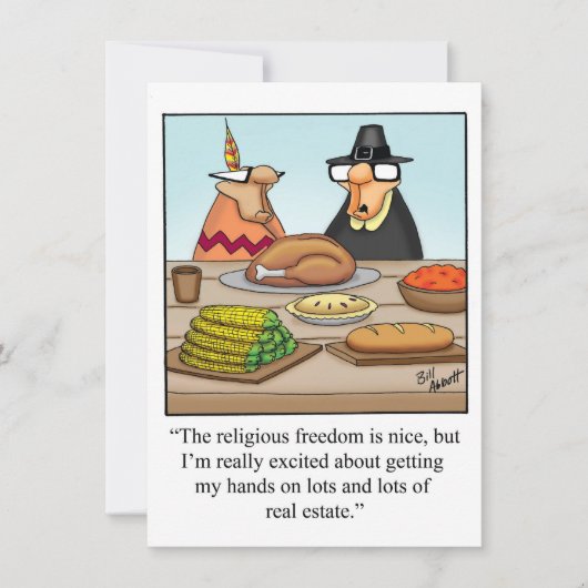 Funny Thanksgiving Humor Dinner Invitations Kaart (Voorkant)