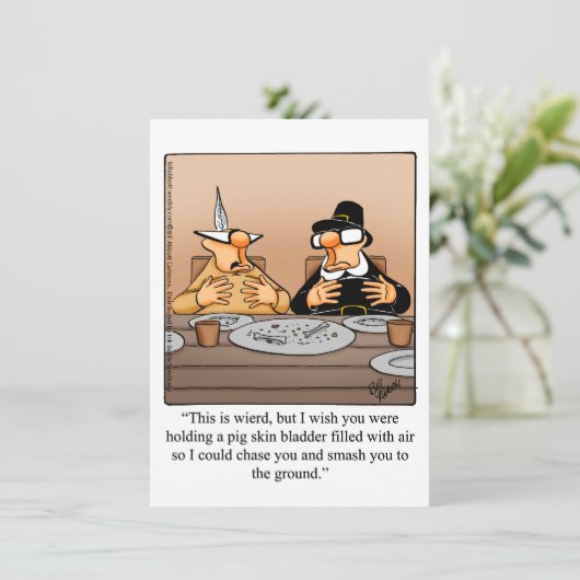 Funny Thanksgiving Humor Dinner Invitations Kaart (Staand voorkant)