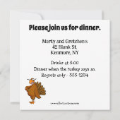 Funny Thanksgiving Humor Dinner Invitations Kaart (Achterkant)