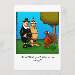 Funny Thanksgiving Humor Dinner Invitations Kaart