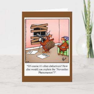 Funny Thanksgiving Humor Holiday Greeting Card Feestdagen Kaart
