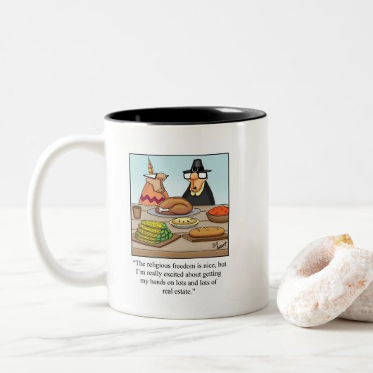 Funny Thanksgiving Humor Mok Gift (Met donut)