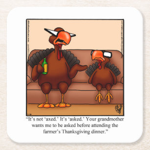 Funny Thanksgiving Humor Party Onderzetters