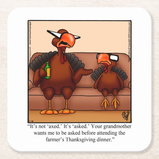 Funny Thanksgiving Humor Party Onderzetters (Voorkant)