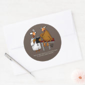 Funny Thanksgiving Humor Round Stickers (Envelop)
