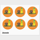 Funny Thanksgiving Humor Round Stickers (Vel)