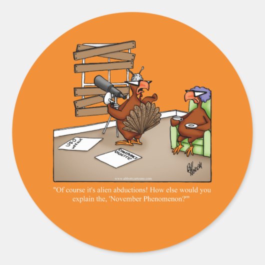 Funny Thanksgiving Humor Stickers (Voorkant)