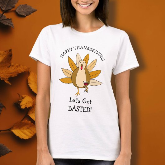 Funny Thanksgiving Humor Turkije met wijn T-shirt