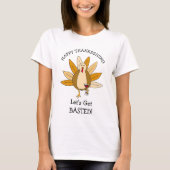 Funny Thanksgiving Humor Turkije met wijn T-shirt (Voorkant)