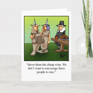 Funny Thanksgiving Humor Wenskaart Feestdagen Kaart