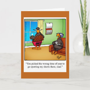 Funny Thanksgiving Humor Wenskaart Feestdagen Kaart