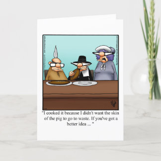 Funny Thanksgiving Humor Wenskaart Feestdagen Kaart